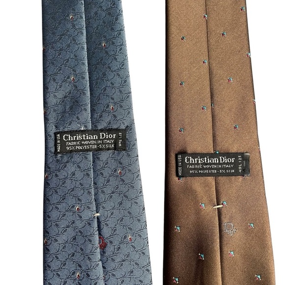 DIOR Vintage 90s Retro Print Ties Made in USA *Set of 2* - Picture 3 of 8
